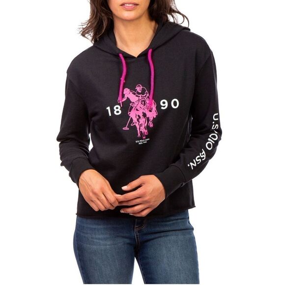U.S. Polo Assn Meet & Greet Logo Women’s Black Sweatshirt Size S - Picture 1 of 3